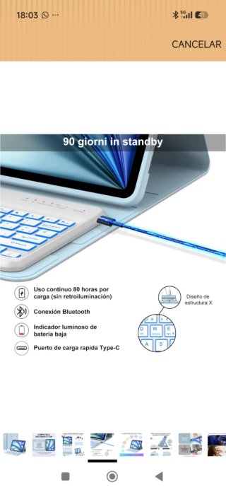 Funda Teclado iPad Pro 12.9 2018-2022