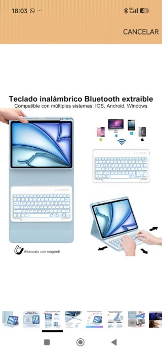 Funda Teclado iPad Pro 12.9 2018-2022