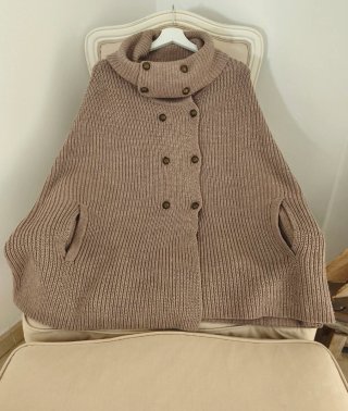 Capa Poncho Napoleon Beige/Marrón Talla Única