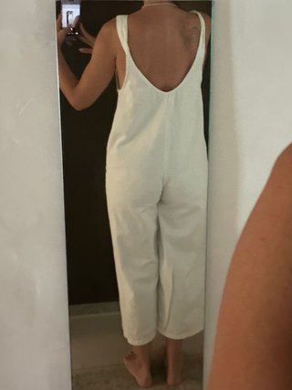 Oysho Jean blanco jumpsuit / overall Talla S