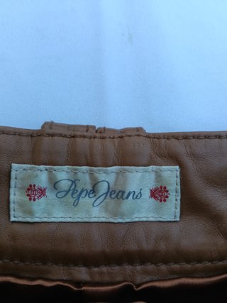Falda Pepe Jeans Piel Talla 40 Marrón