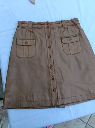 Falda Pepe Jeans Piel Talla 40 Marrón