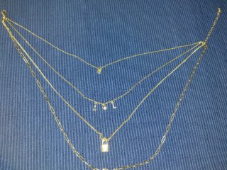 Collar 4 capas acero inoxidable dorado