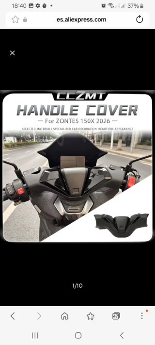 Tapa Manillar Zontes 150X Negra