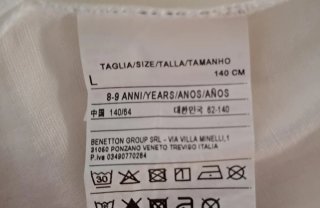 Blusa de Lino Blanca Benetton Niña 8-9 Años