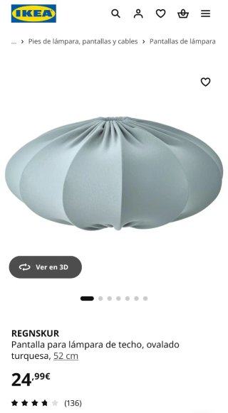 Pantalla para Lámpara de Techo Ovalada Turquesa