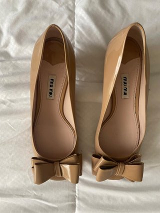 Zapatos Miu Miu Charol Nude Talla 37
