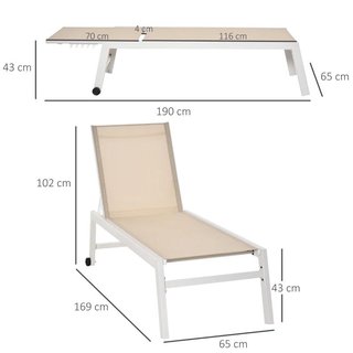 Tumbona Aluminio Reclinable 5 Posiciones 169cm