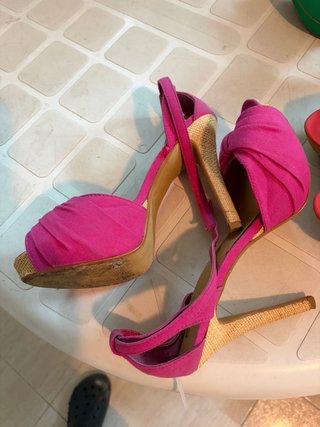 Zapatos de fiesta plateados tacón ancho varios mod