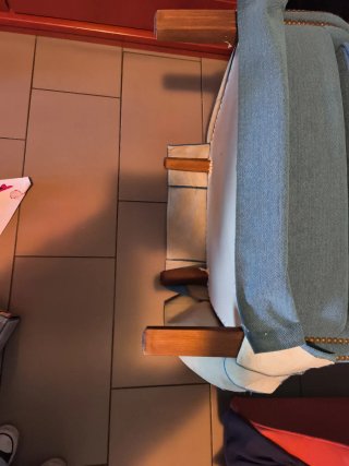 Sillón azul de tela