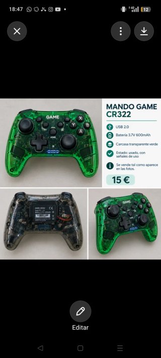 Mando GAME CR322 Transparente