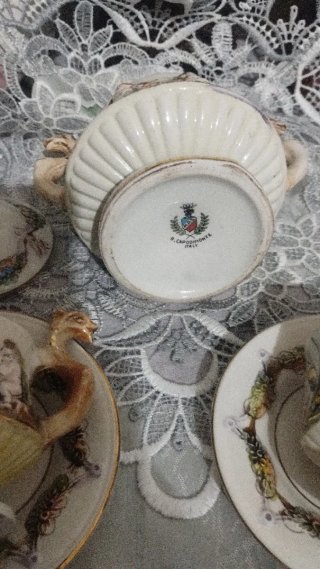 Set Caffè Capodimonte Porcellana Oro