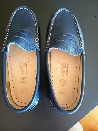 Mocasines de Piel Azul Daf. Talla 33