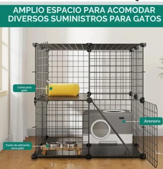 Jaula para Gatos Exterior/Interior Negra