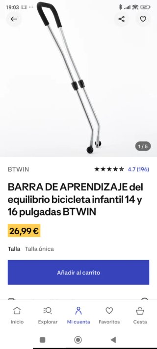 Barra aprendizaje bicicleta infantil 14-16