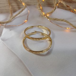 Pendientes de Aro con Greca Chapados en Oro