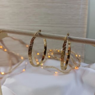 Pendientes de Aro con Greca Chapados en Oro