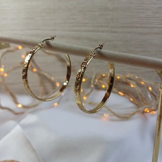 Pendientes de Aro con Greca Chapados en Oro