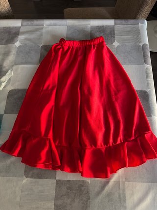 Falda flamenca roja para niña
