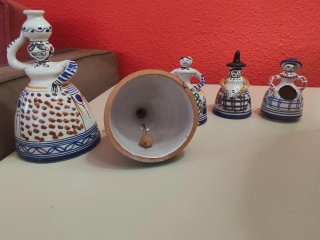 Set de 5 Campanas de Cerámica Decorativas