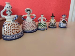 Set de 5 Campanas de Cerámica Decorativas
