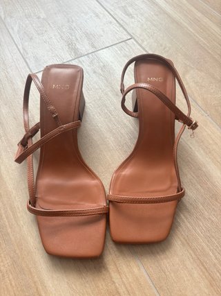 Sandalias Mango tacón bloque tiras finas
