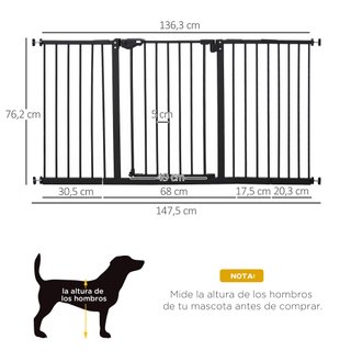 Barrera Seguridad Extensible 74-147,5x76,2cm Negro