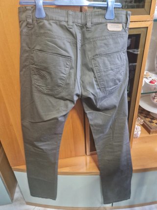 Pantaloni Cotton & Silk Verde Oliva