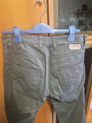 Pantaloni Cotton & Silk Verde Oliva
