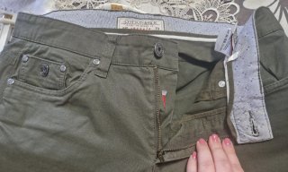 Pantaloni Cotton & Silk Verde Oliva