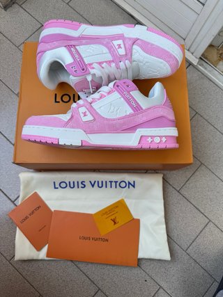 Scarpe Louis Vuitton Trainer Rosa Bianco