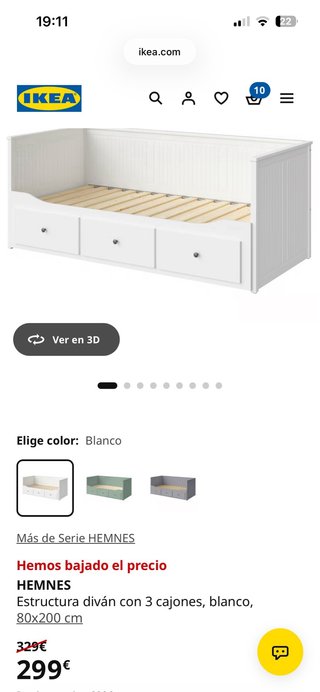 Diván Hemnes Ikea Blanco