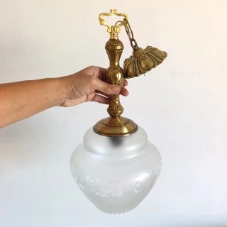 Lámpara Bronce y Cristal