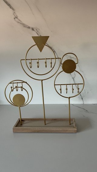 Colgador de joyas Dorado y Madera