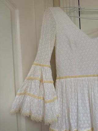 Traje Flamenca Piqué Blanco Perforado