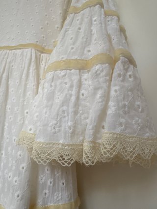 Traje Flamenca Piqué Blanco Perforado