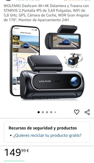 Dashcam WOLFANG 4K Delantera y Trasera