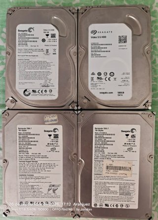 Lote 3 Discos Duros Seagate (2x500GB + 1x160GB)