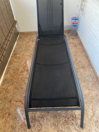 Tumbona de jardín gris 1,60x0,54m