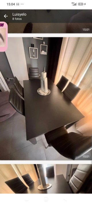 Mesa comedor extensible y 6 sillas