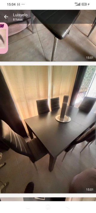 Mesa comedor extensible y 6 sillas