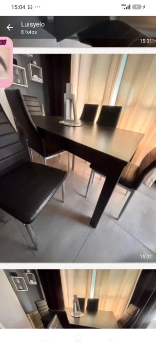 Mesa comedor extensible y 6 sillas