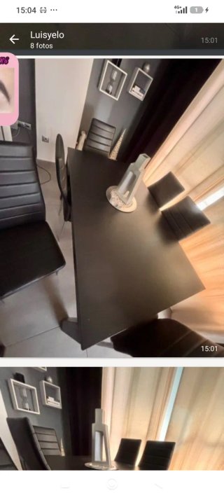 Mesa comedor extensible y 6 sillas