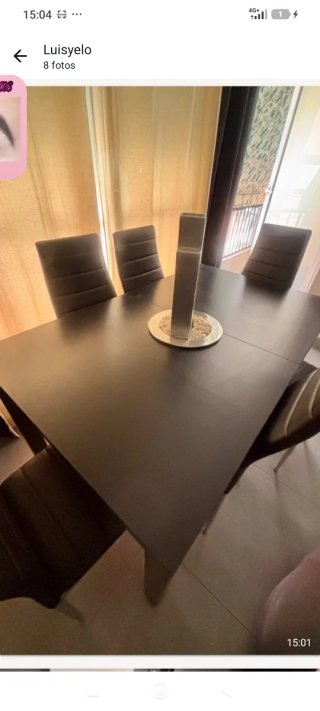 Mesa comedor extensible y 6 sillas