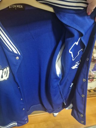 Felpa Varsity Uomo Blu e Bianca