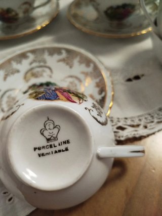Juego de té porcelana 10 tazas