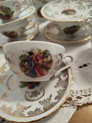 Juego de té porcelana 10 tazas