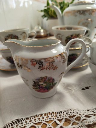 Juego de té porcelana 10 tazas