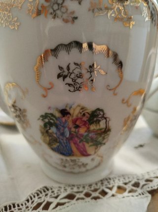 Juego de té porcelana 10 tazas