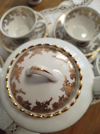 Juego de té porcelana 10 tazas